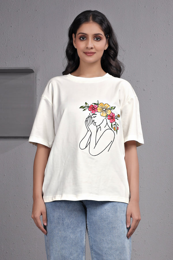 Embroidered T-Shirt For Women